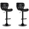 BARHOCKER 2er-Set Kunstleder schwarz höhenverstellbar Valetta - Schwarz, Kunststoff (46/51cm) - Beliani