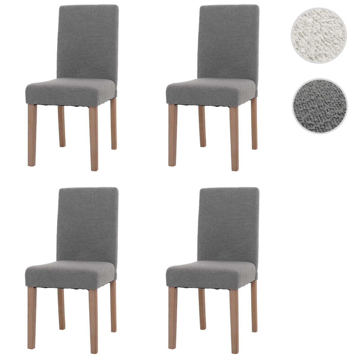 ESSZIMMERSTUHL Grau 4er-Set - Grau, Textil (42/90/50cm) - MCW
