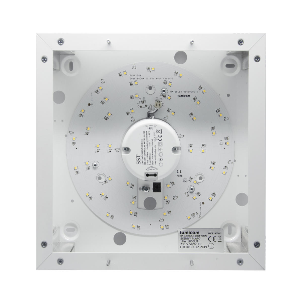 LED-DECKENLEUCHTE - Schwarz, Metall (41/41/6cm) - Lumicom