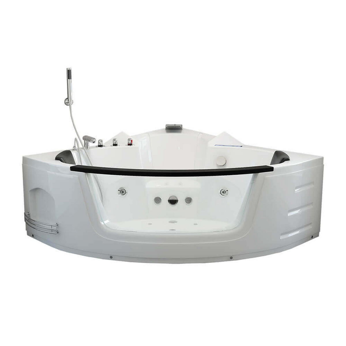 WHIRLPOOL LAGUNA L KOMPAKT - mit Glasscheibe, 140 x 140 cm - Weiß, Keramik (140/65/140cm) - Home Deluxe