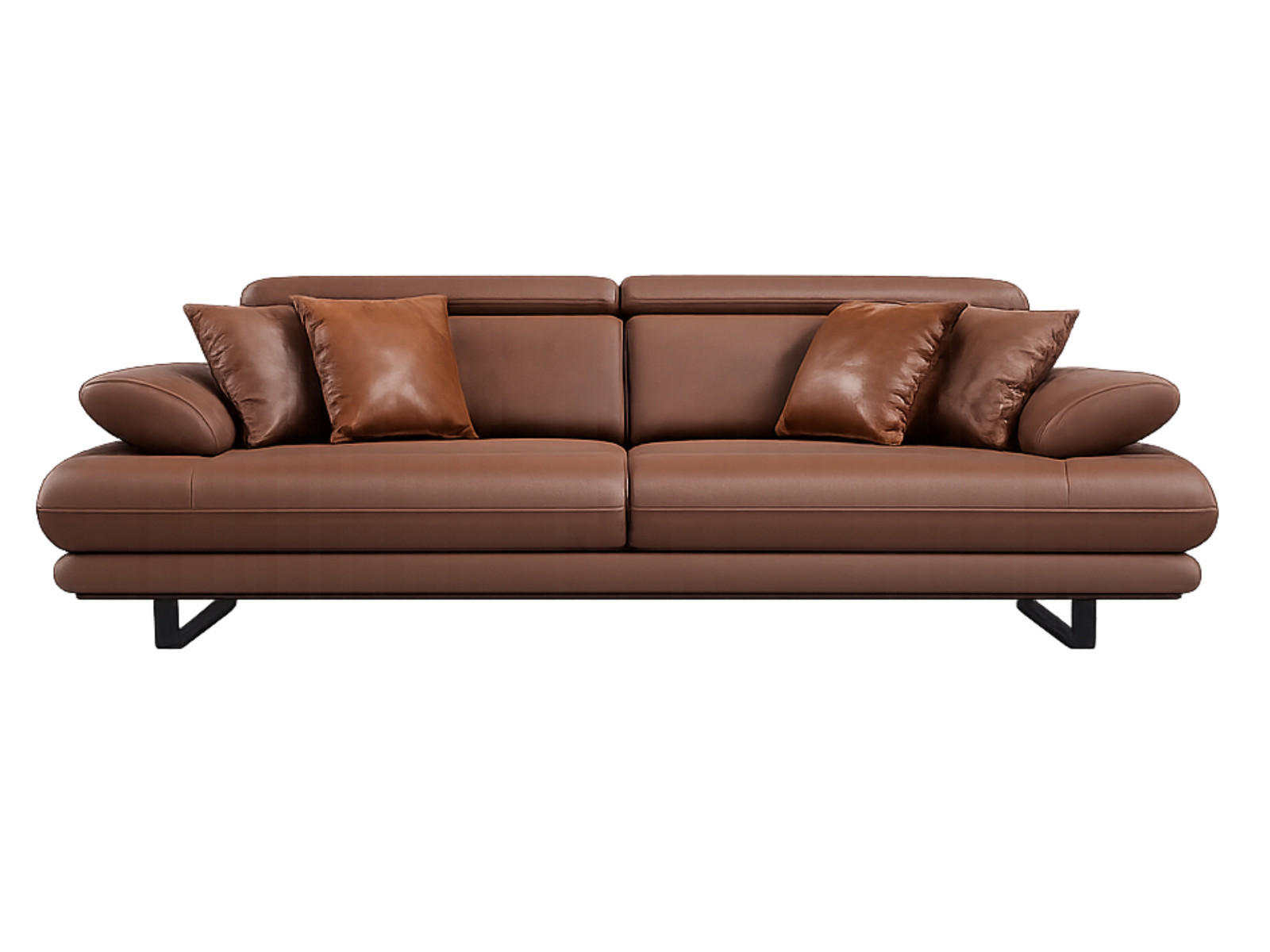 3 Sitzer SOFA Energy Samt Braun - Braun, Textil/Metall (205/80/100cm) - Villa Möbel