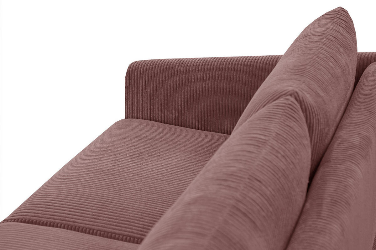 SOFA VILT 3-Sitzer, altrosa - Schwarz/Altrosa, Holzwerkstoff/Kunststoff (202/89/94cm) - Courtois Laville