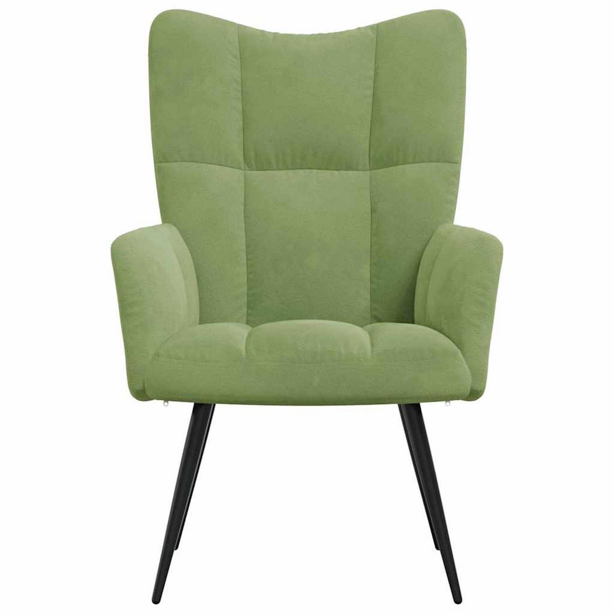 RELAXSESSEL Hellgrün Samt - Grün, Naturmaterialen (70/96.5/61cm) - vidaXL