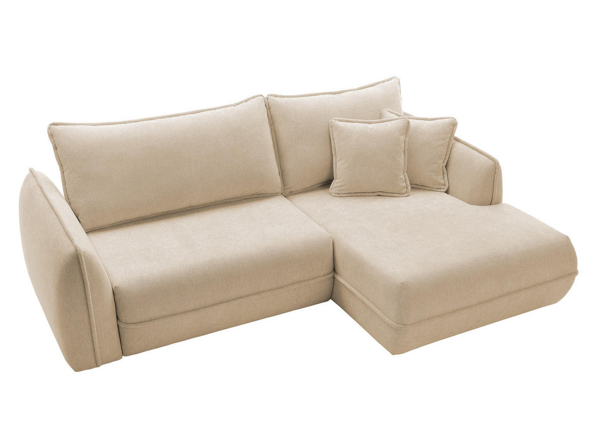 ECKSOFA Moho, Seite: Rechts - Beige/Schwarz, Holz/Kunststoff (254/162cm) - MIRJAN24