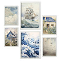 POSTER Set Mit 6 Seehaus A3 & A4 Weißer Rahmen - Weiß, Papier (29/3cm) - Nacnic