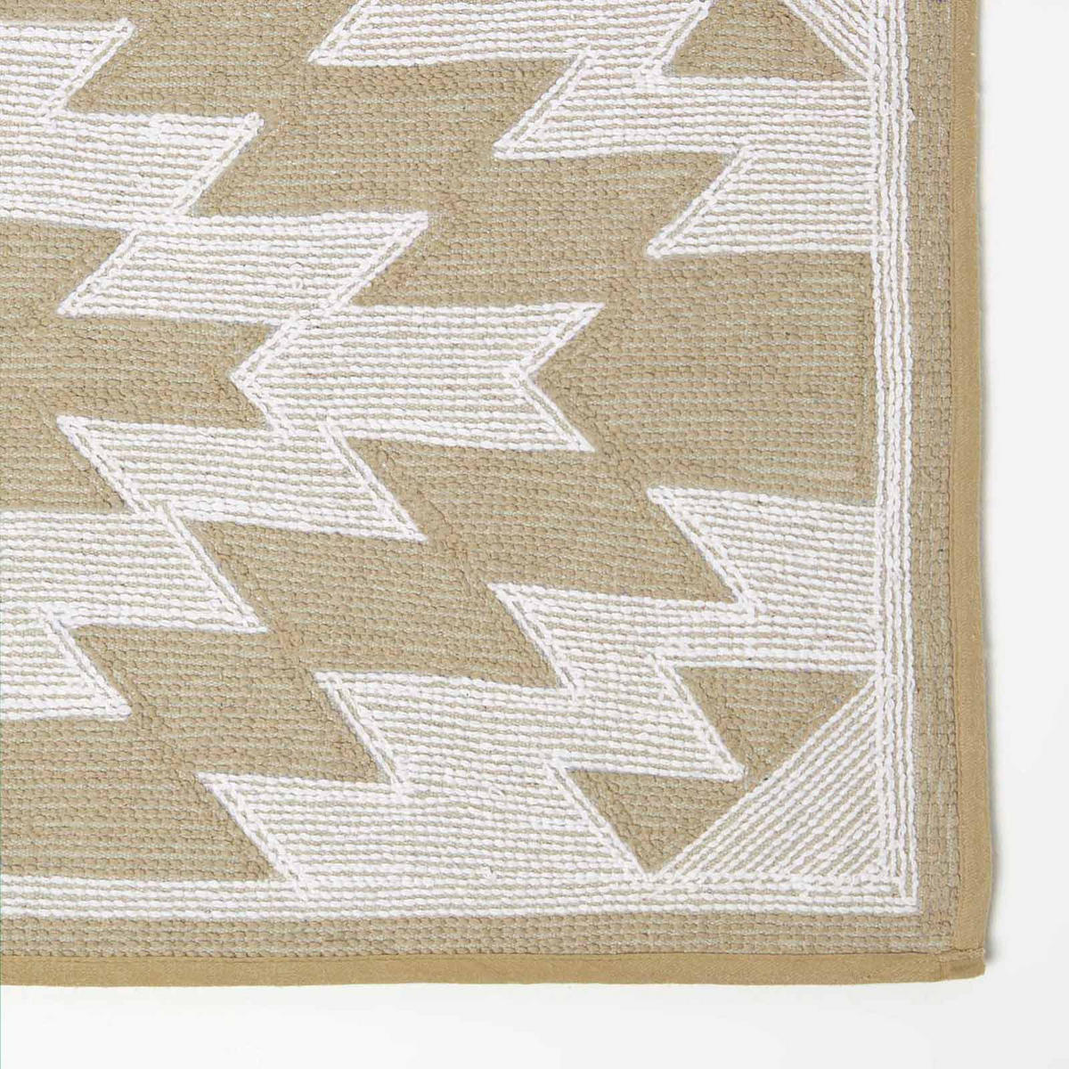 BADEMATTE 50/80 cm Ethno-Muster, Baumwolle - Beige, Textil (50/80cm) - Homescapes