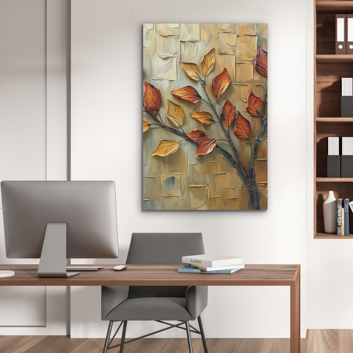 AKUSTIKBILD Baum - Abstrakt - Natur - Kunst Wanddeko 60x90 cm - Goldfarben, Kunststoff (60/90/0.9cm) - MuchoWow