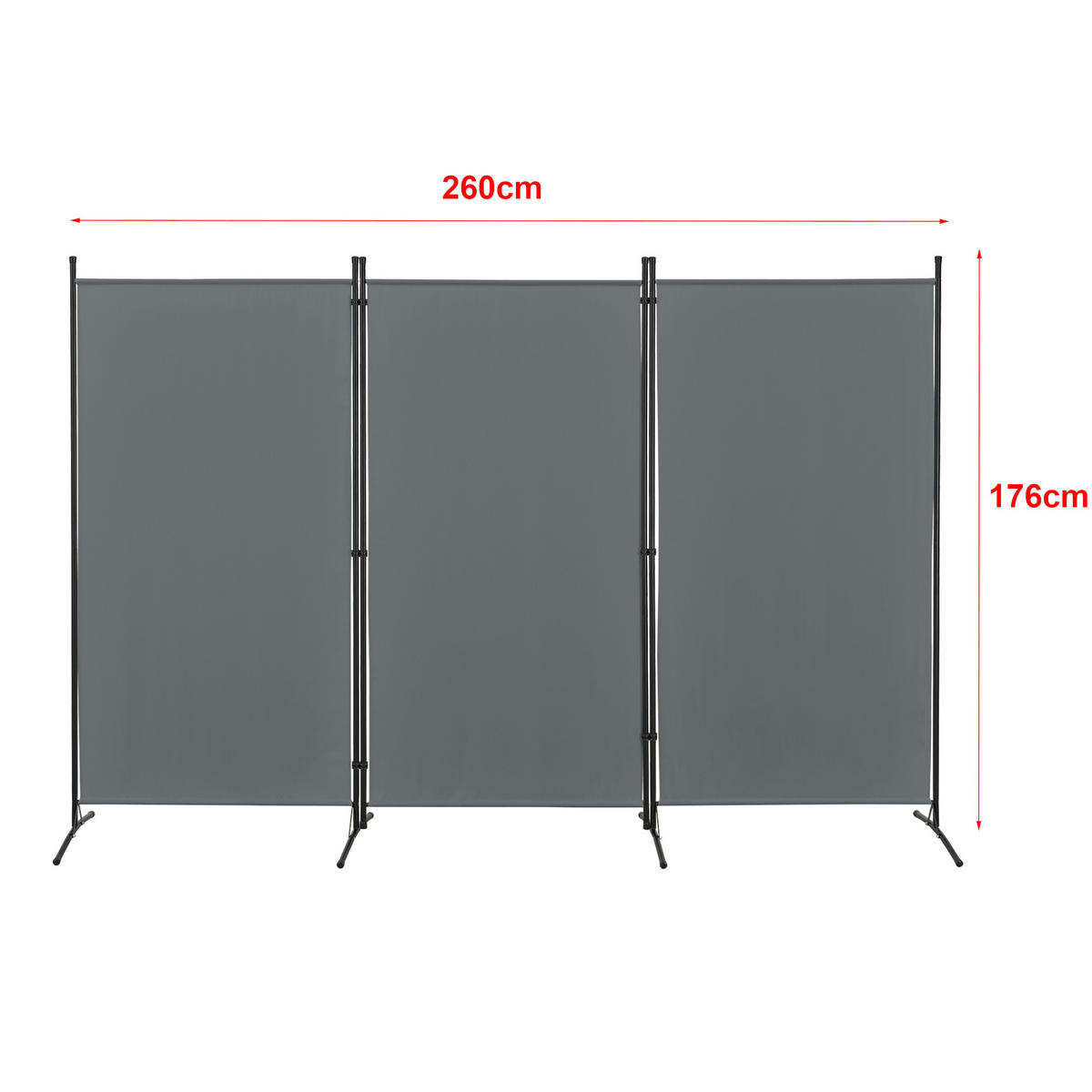 SICHTSCHUTZ Teruel - Dunkelgrau, Textil/Metall (260/0.1cm) - [en.casa]