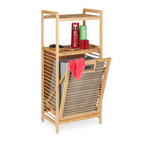BADREGAL - Multicolor, Holz/Textil (40/95/30cm) - Relaxdays