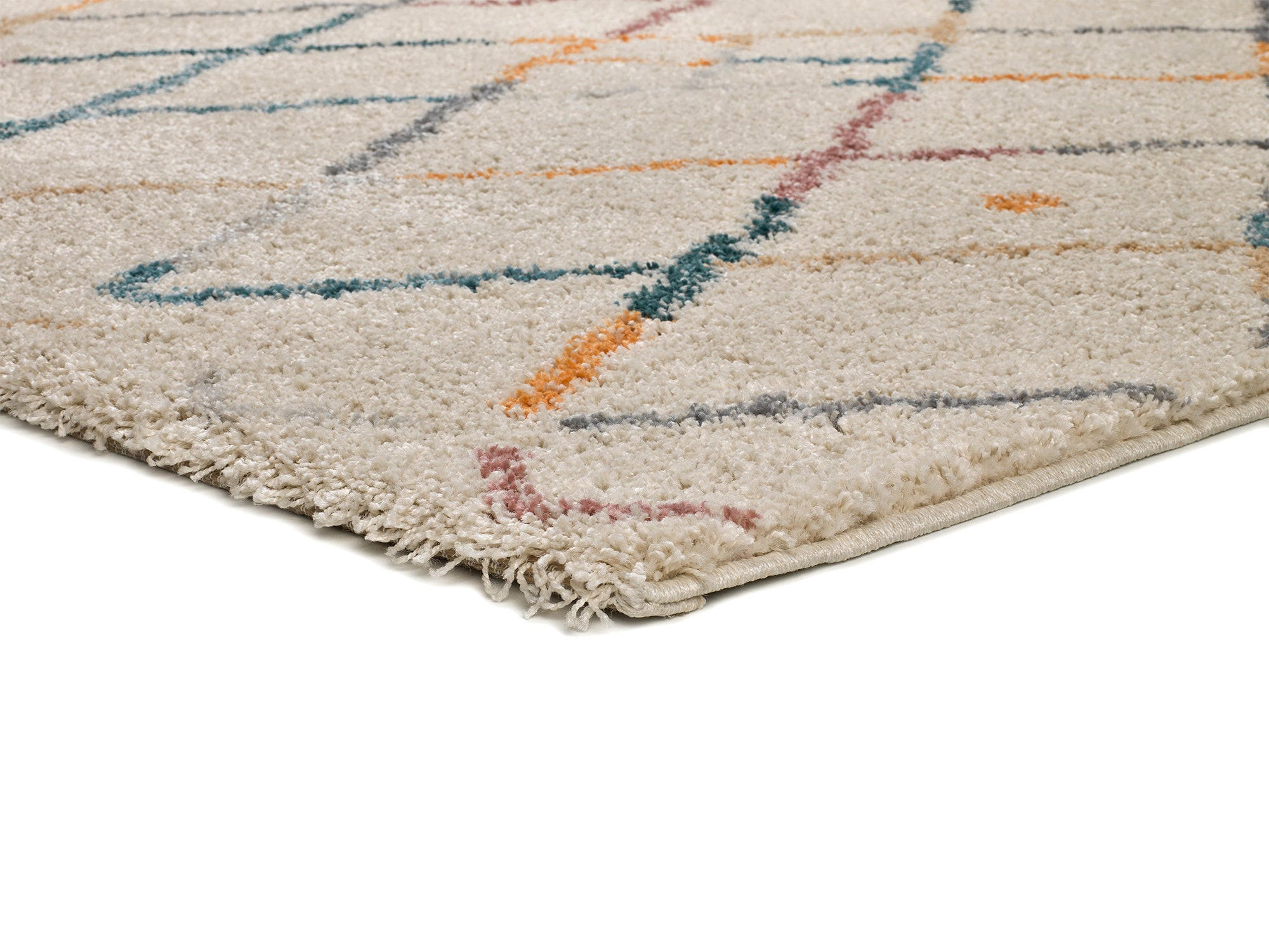 HOCHFLORTEPPICH Mehrfarbig Ulai 133/190 cm - Multicolor/Weiß, Naturmaterialien/Textil (133/190cm) - Atticgo