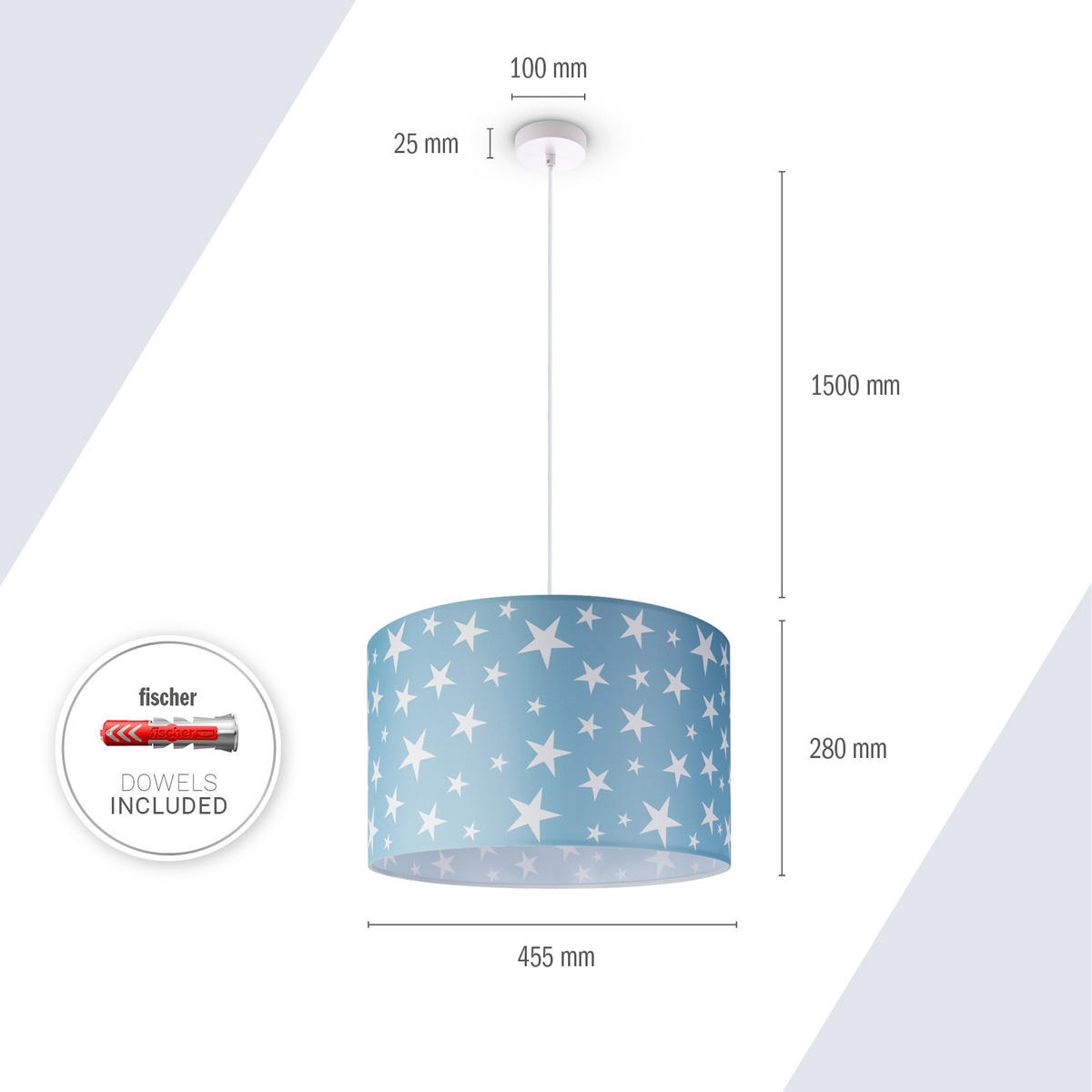 PENDELLEUCHTE Hugo Pd1 Cap 315 - Weiß, Metall (45.5/45.5/27cm) - Paco Home