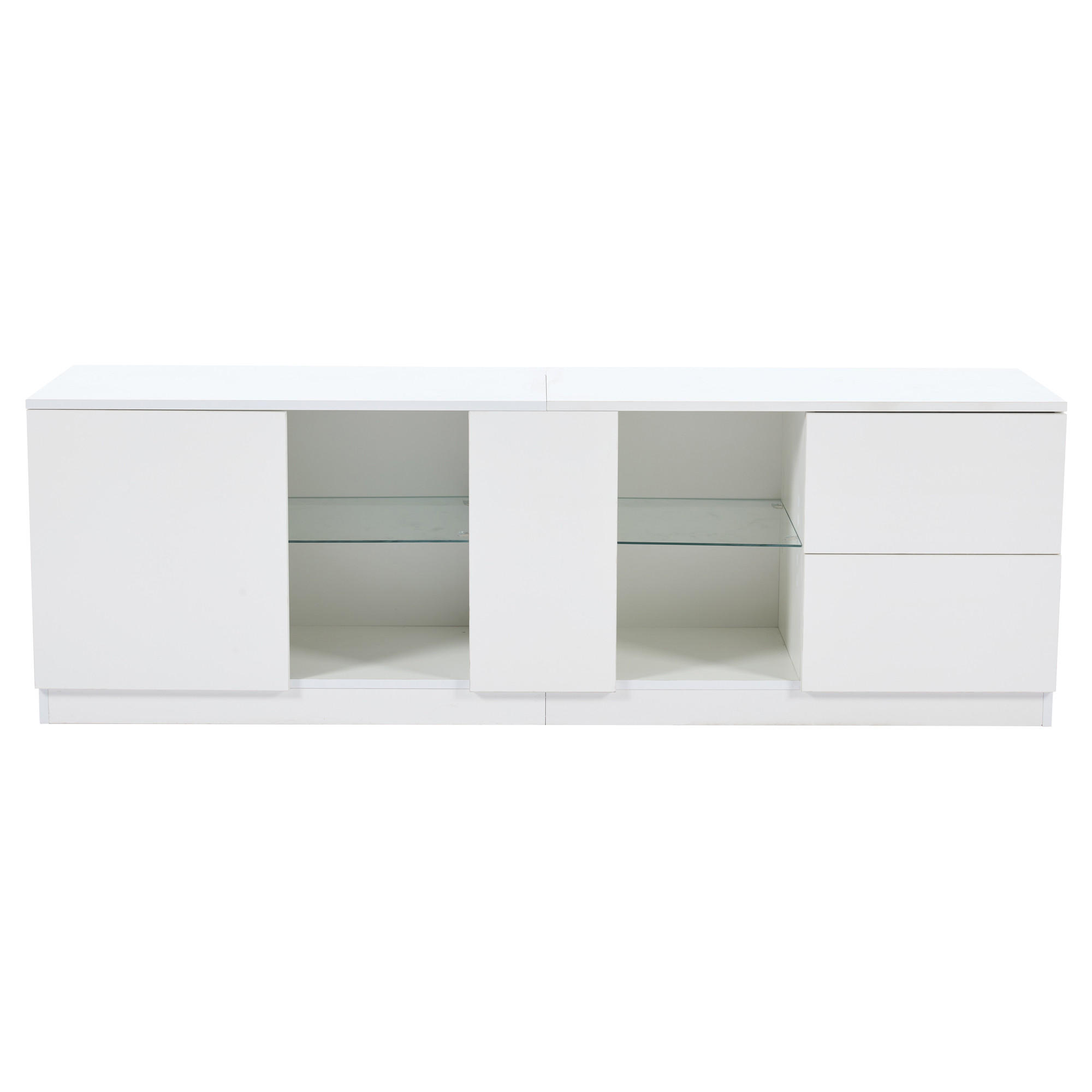 TV-LOWBOARD Gloss Weiß 160/40/52 cm - Weiß, Holzwerkstoff (160/52/40cm) - PANGIVO