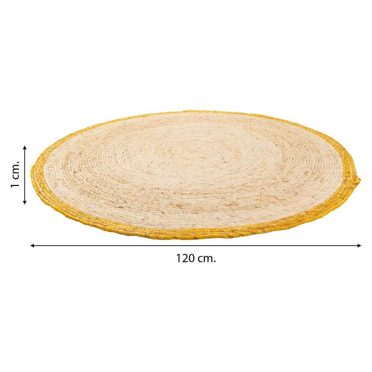 JUTETEPPICH rund, braun, D120x1 cm - Gelb/Naturfarben, Naturmaterialien (120/120cm) - Wanderlust