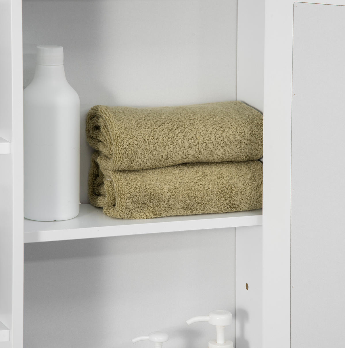 SPIEGELSCHRANK mit Einlegeböden 66 x 17 x 63 cm Weiß - Weiß, Holzwerkstoff (17/63/66cm) - Beauniv