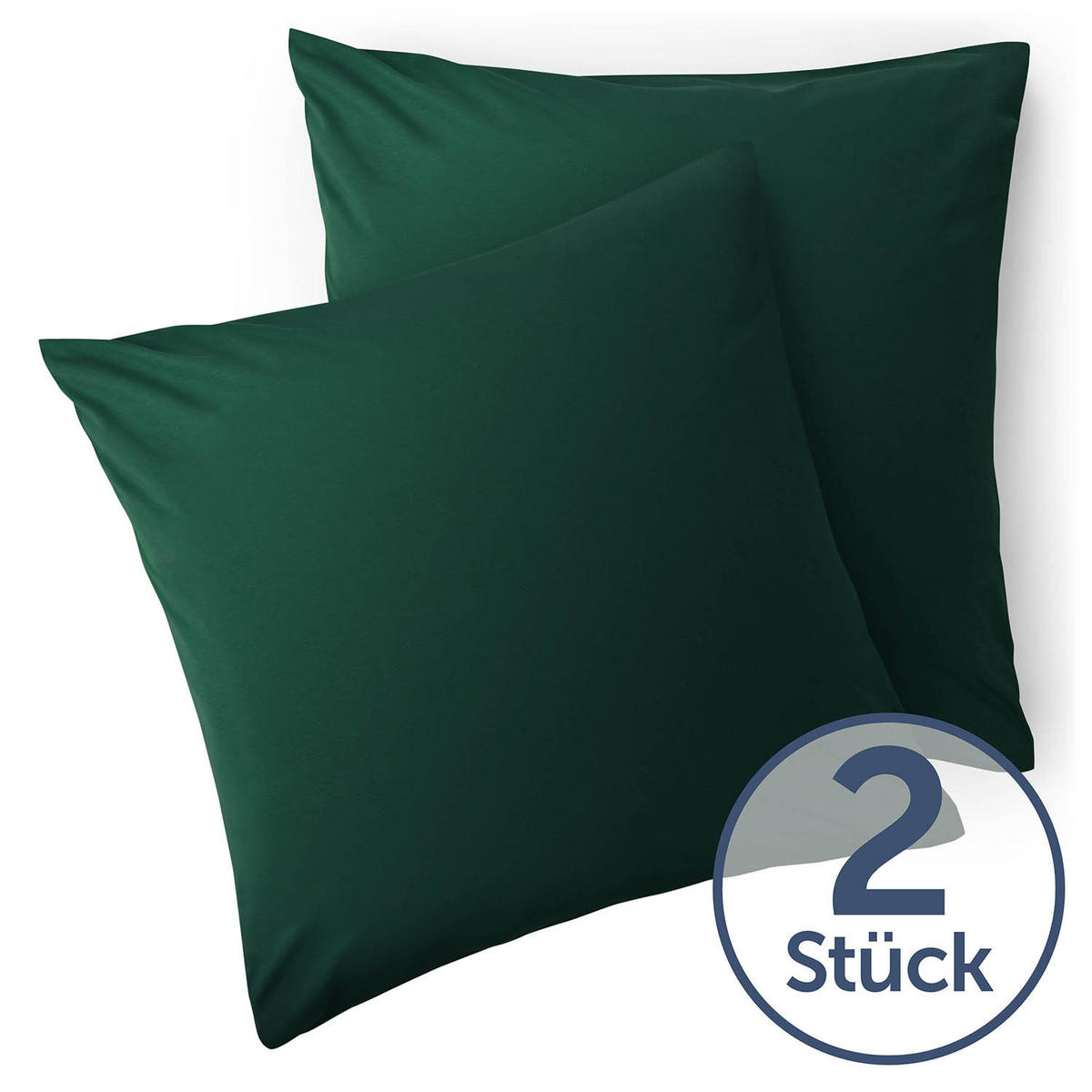 KISSENBEZUG Ellen 50/50 cm, 2er-Set, Dunkelgrün - Dunkelgrün, Textil (50/50cm) - Blumtal