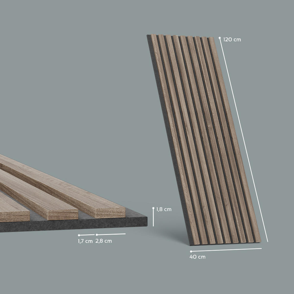 STENSKE PLOŠČE Grivola Oreh 4 kosi - barva oreha, leseni material (120/40/1.8cm) - Livinity®