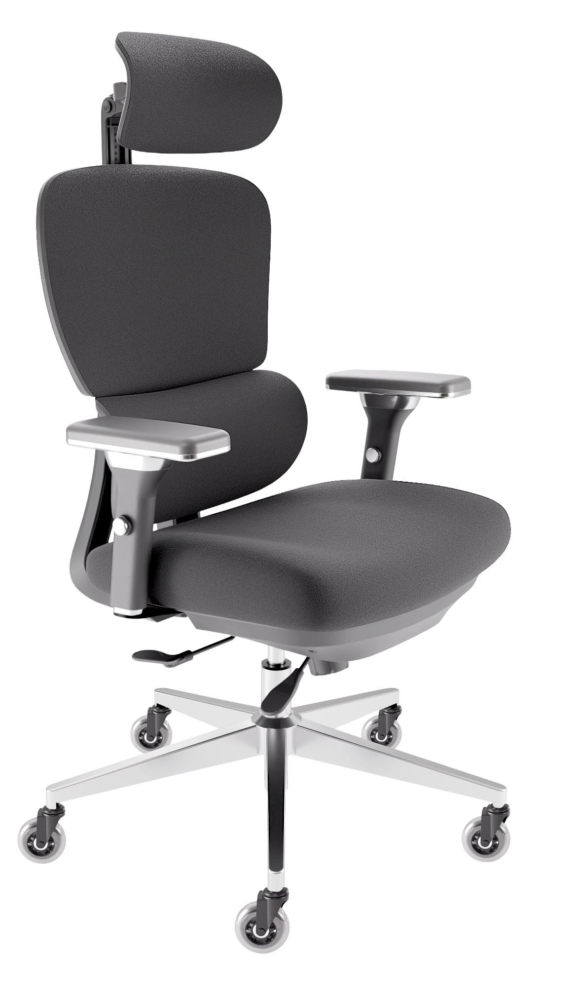 BÜROSTUHL ProSeat Schwarz - Silberfarben/Schwarz, Kunststoff/Textil (70/145/70cm) - Clouvou