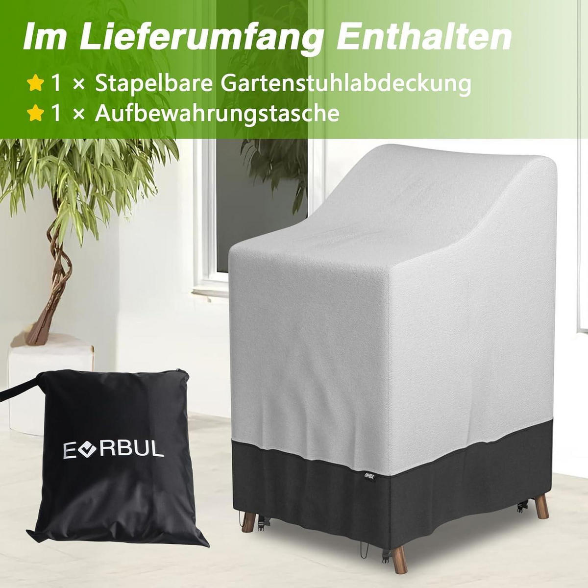 GARTENSTUHLABDECKUNG stapelbar 420D Robust 92 x 71 x 120 cm - Multicolor, Textil (92/71/120cm)
