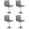 DREHSTUHL 4er Set Lederlook grau - Chromfarben/Grau, Textil/Metall (44/74/49cm) - CLP