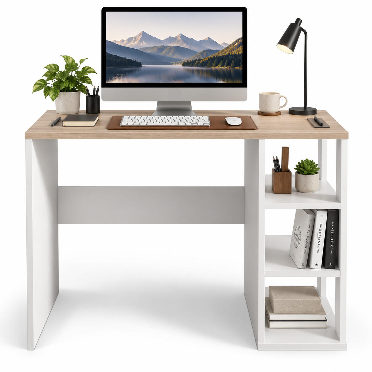 COMPUTERTISCH Polina Cordoba Weiß - Creme, Holzwerkstoff (60/115/12cm) - Decorotika