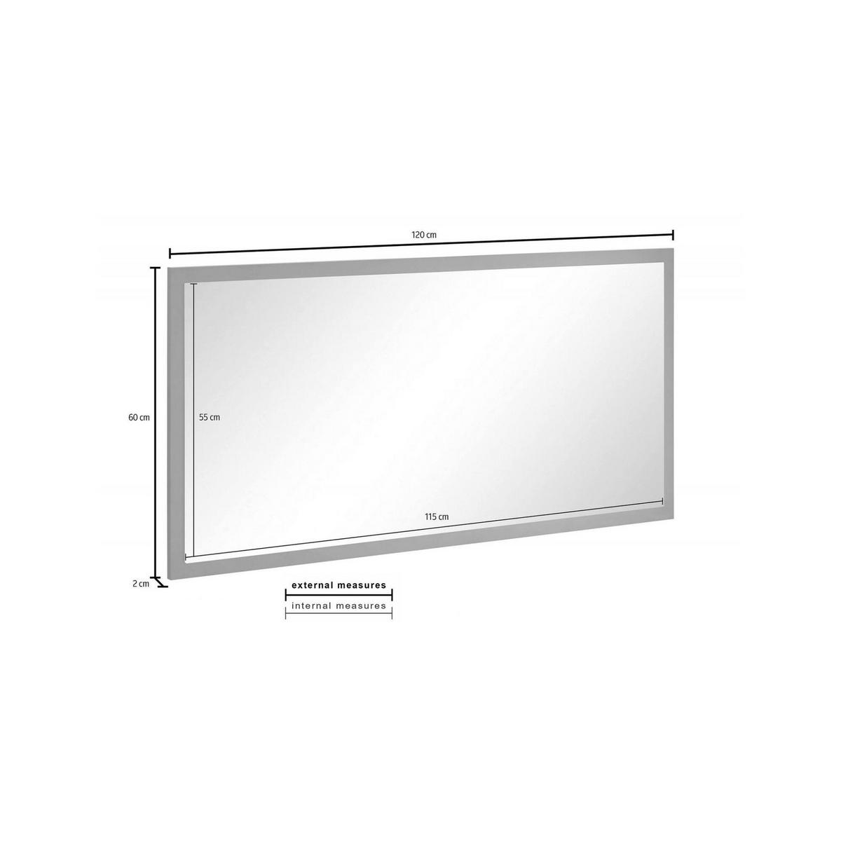 SPIEGEL Glänzendes Anthrazit 2/120/60 cm - Schwarz, Holzwerkstoff (120/60/2cm) - DMORA