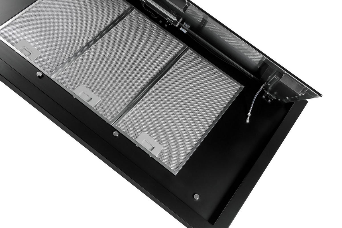 DUNSTABZUGSHAUBE GCH C 343 90 BL + Umluftset, 90 cm Schwarz Glas - Schwarz, Glas/Metall (90/17/60cm) - Gurari