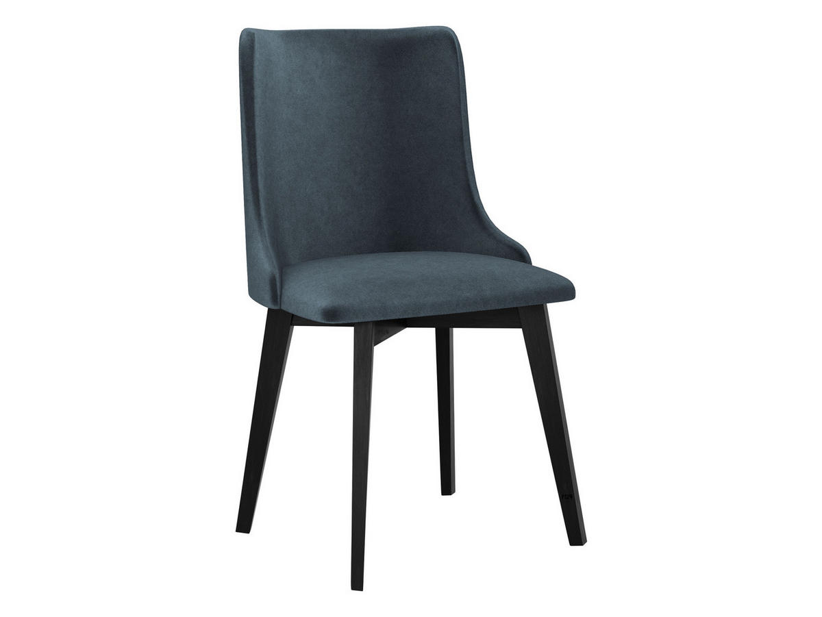 STUHL Monti 5, Holzfarbe: Schwarz - Blaugrau/Schwarz, Holz (48/83/53cm) - MIRJAN24