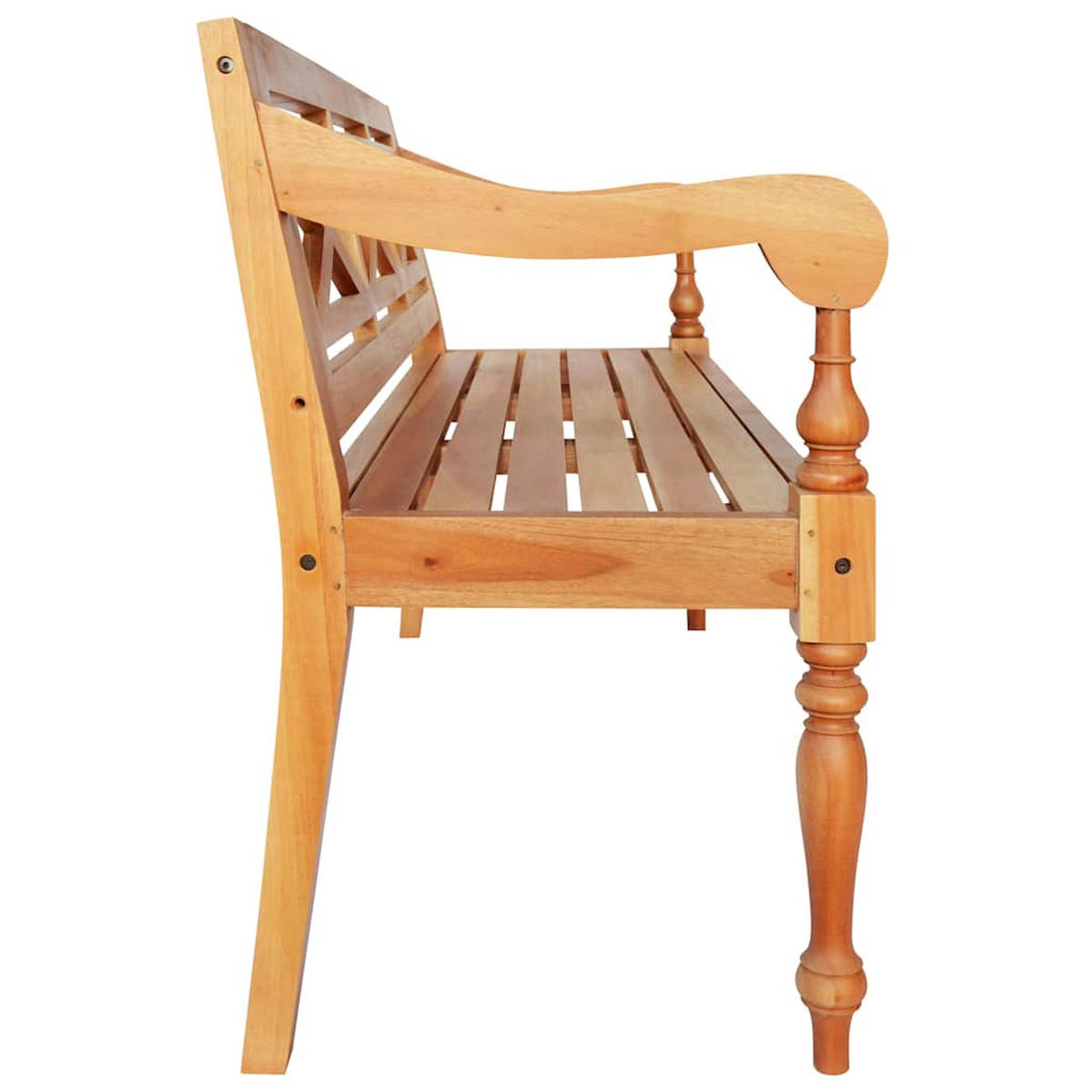 BATAVIA-BANK Hellbraun 123 Cm Massivholz Mahagoni - Braun, Holz (50/81/123cm) - vidaXL