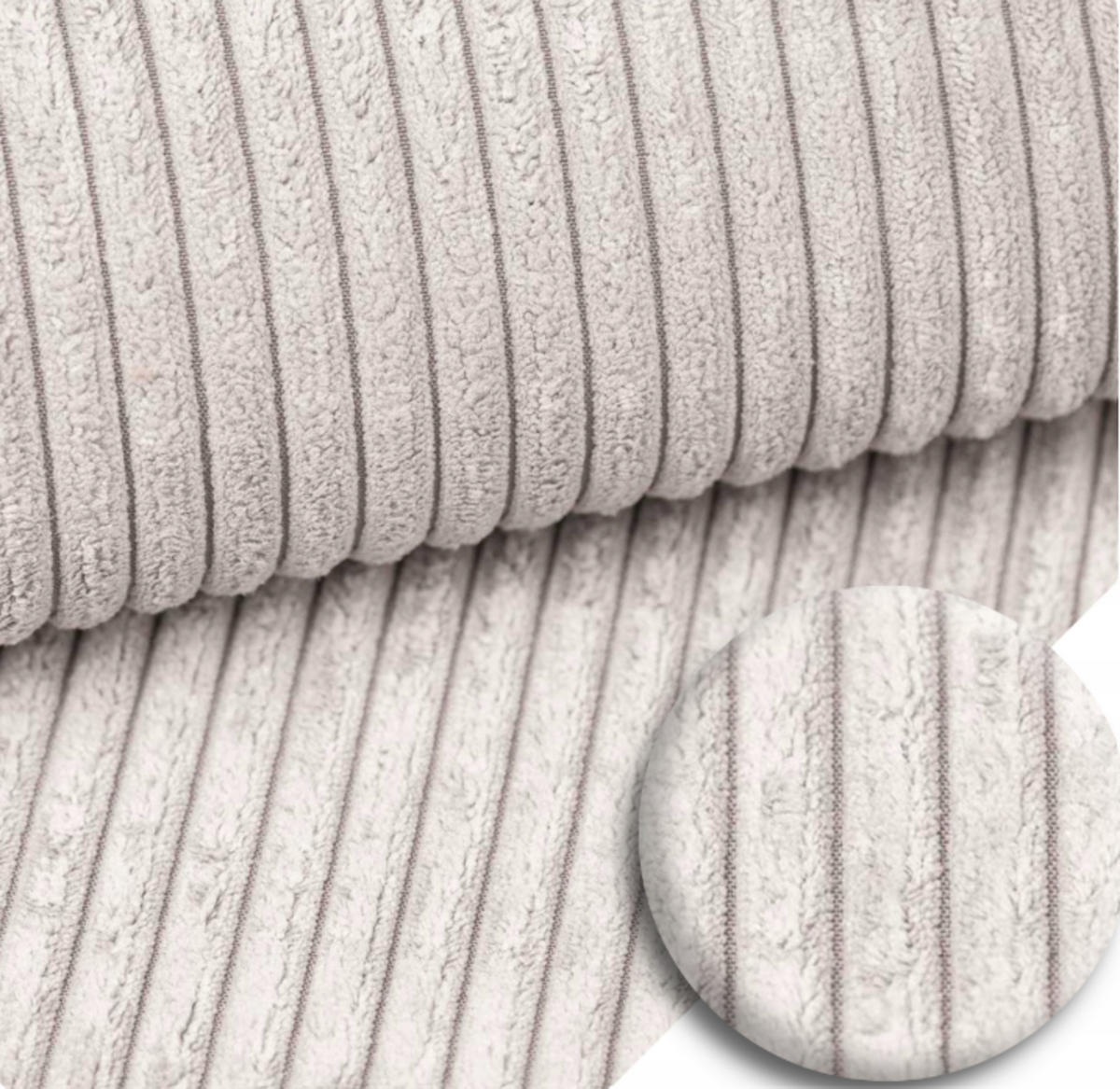 ECKSOFA Cord 300 x 200 cm Beige mit Schlaffunktion - Beige, Textil (300/200cm) - SURB