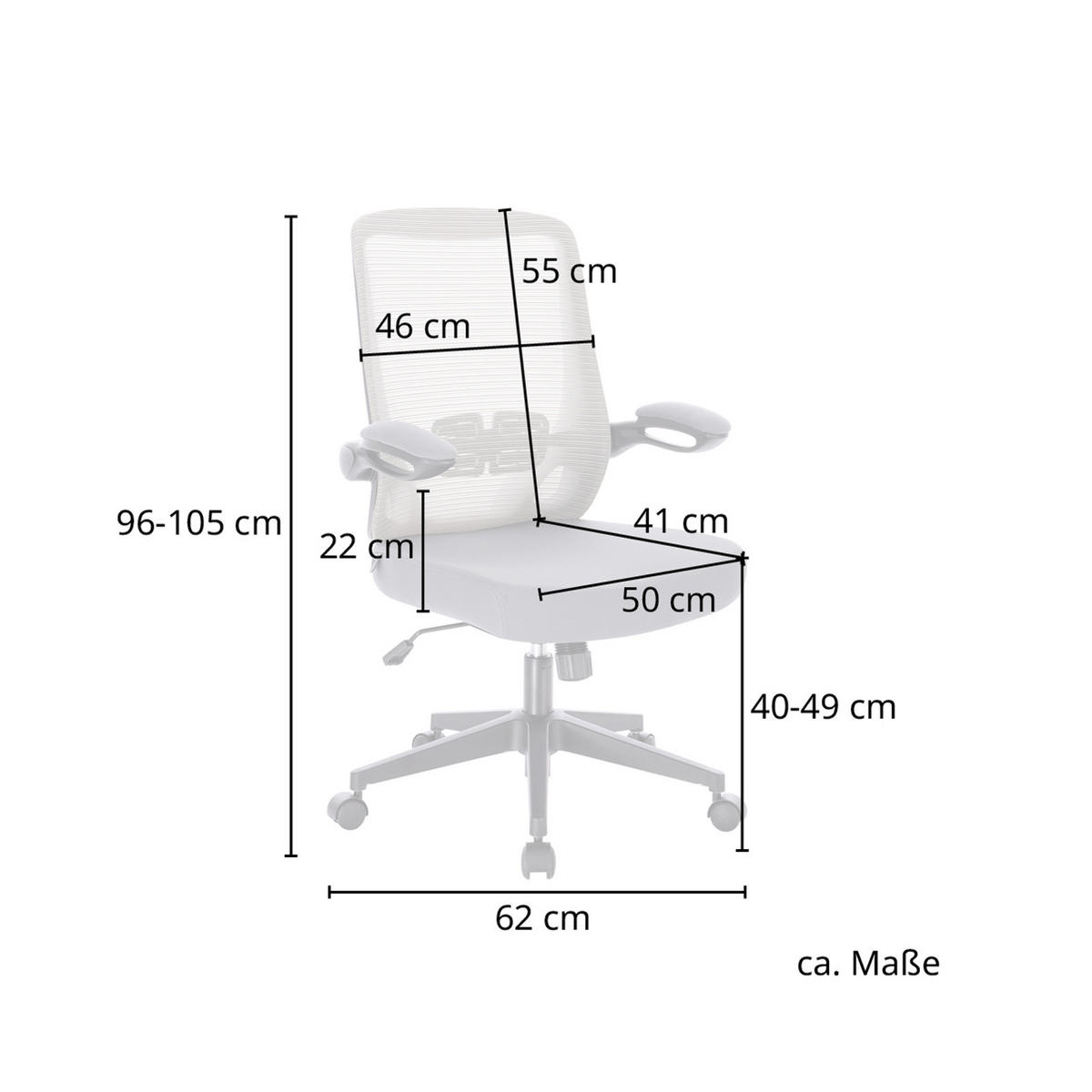 DREHSTUHL TOM Stoffbezug Grau - Grau, Textil (62/105/62cm) - SVITA