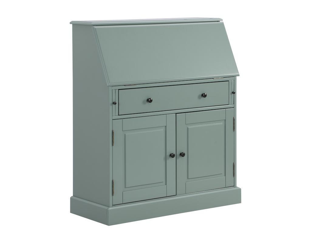 Thumbnail - Vente-Unique Sekretär, Grün, Holz, Uni, 3 Schubladen, Rechteckig, 40x110.8x93 cm, Arbeitszimmer, Schreibtische, Bürotisc...