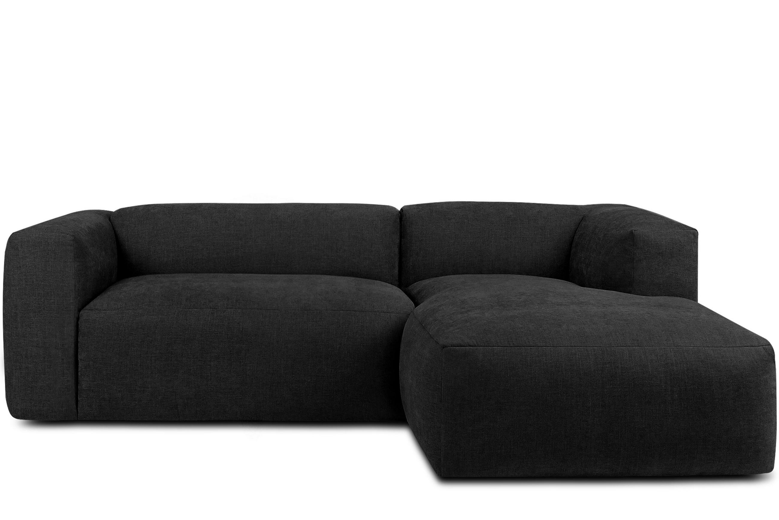 ECKMODULSOFA-RECHTS BUFFO 3/4 Sitzer mit extrem weicher Sitzfläche, Gewebestoff, graphit - Graphitfarben, Textil (237/180cm) - KONSIMO®