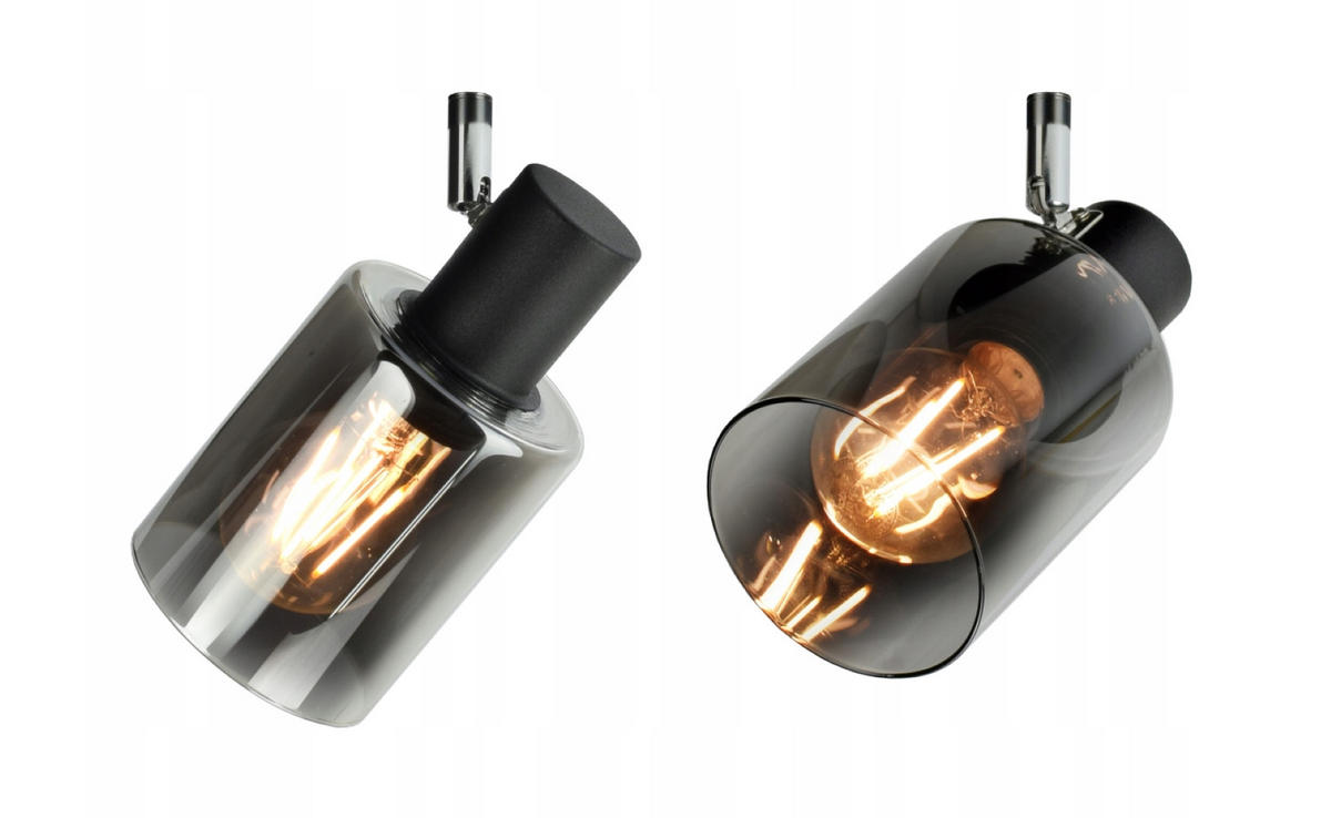 DECKENLEUCHTE TUBE - Transparent/Schwarz, Glas/Metall (30/30/23cm) - kiki design