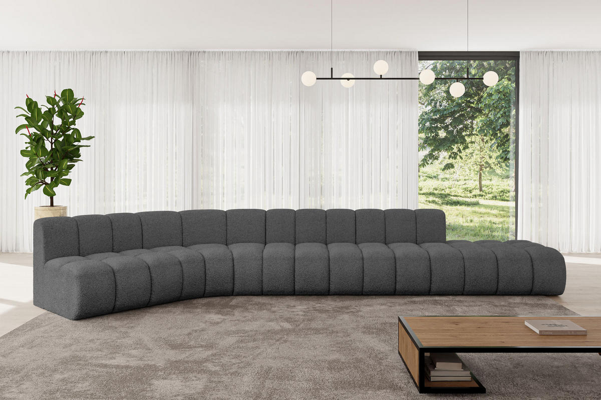 ECKSOFA modulares Sofa Brilo-L2 - 471x174x70 cm Grau - Grau, Holzwerkstoff/Textil (471/174cm) - ALTDECOR