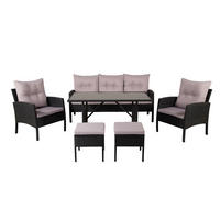 LOUNGESET - Schwarz - Polyethylen - 158 x 75 x 69 cm - Schwarz, Kunststoff - home24