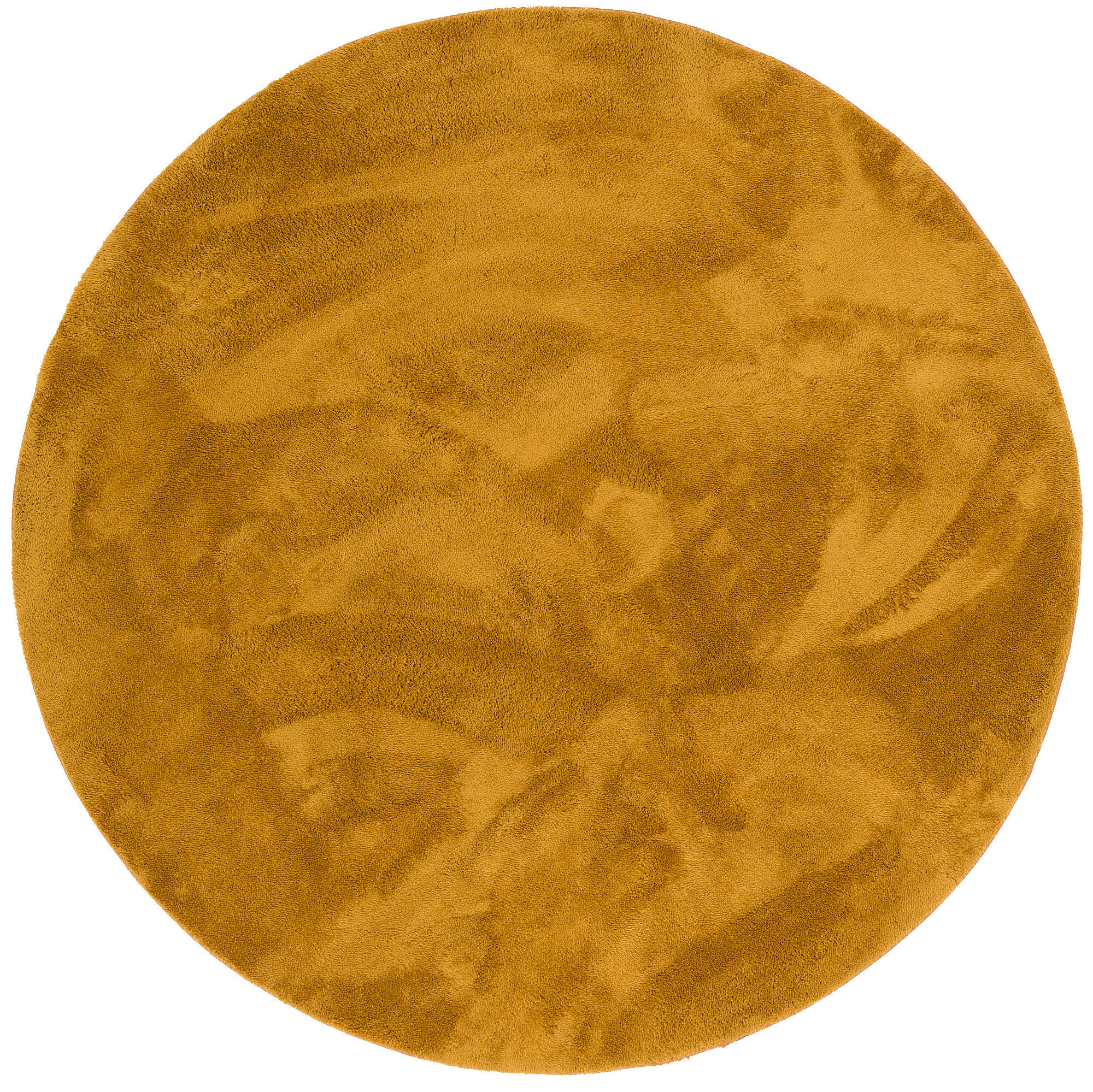 FELLTEPPICH SUPER SOFT PEARL RUND - Currygelb, Textil (120/120cm) - Pergamon