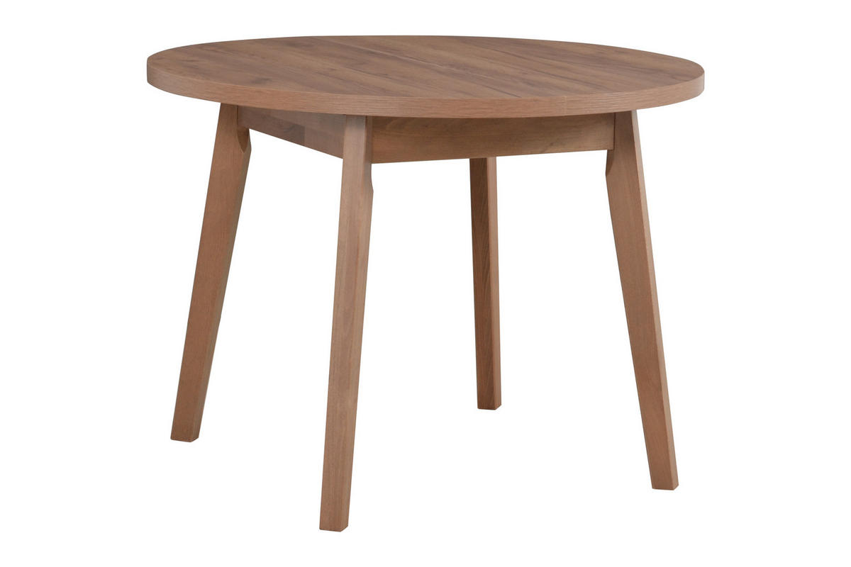 ESSTISCH Oslo 3 L - Hellbraun/Braun, Holz (100/100/75cm) - Leaf Design