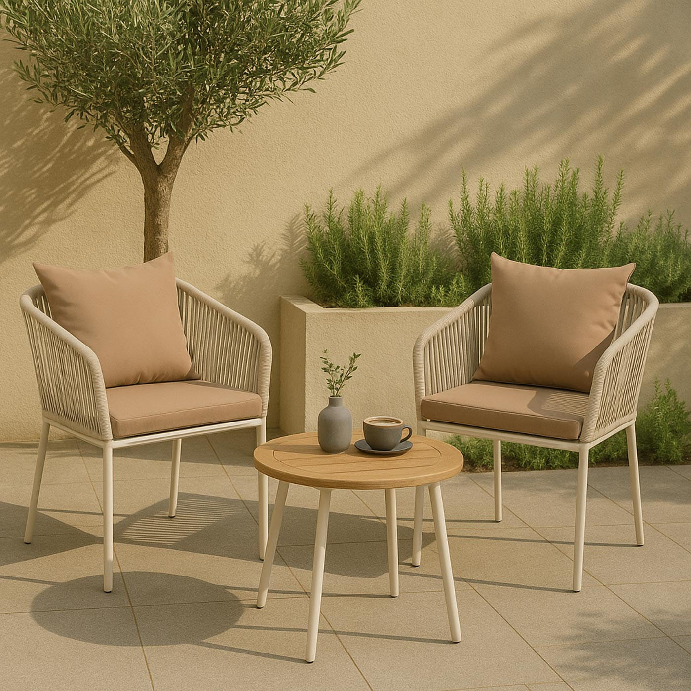 GARTENSTUHL Grau, Taupe - Taupe/Grau, Textil (55/75/55cm) - MCW