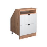 ŠIKMÁ SKRIŇA Rion Biele zvlnenie 60 x 81.6 cm s 2 zásuvkami, korpus skrine hĺbka 60 cm - biela/dub medový, kompozitné drevo (60/83.8/60cm) - Vicco