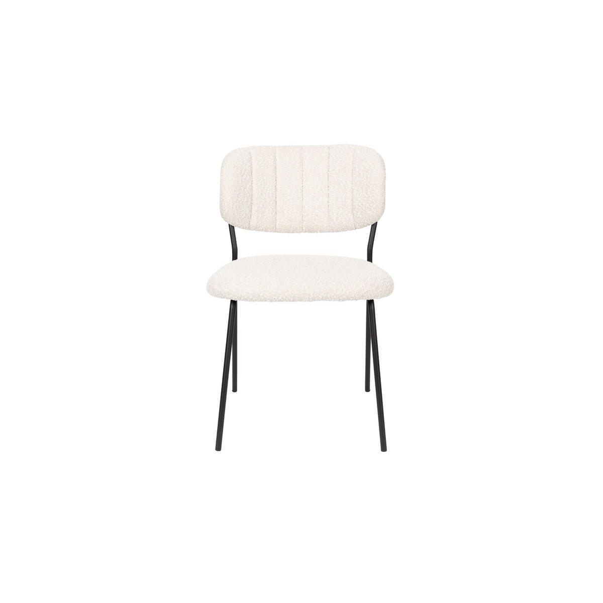 ESSZIMMERSTUHL Jolien Schwarz/ Bouclé - 2 er Set - Weiß, Textil (48/77/56cm) - Housecraft Living