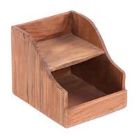 ORGANIZER Storage 20 Mahagoni Massivholz, 2 Fächer naturfarben - Naturfarben, Holz (25/20/20cm) - DESIGN DELIGHTS