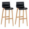 BARHOCKER 2er Set Holz schwarz - Eukalyptusholzfarben/Schwarz, Holz (41/101/46cm) - CLP
