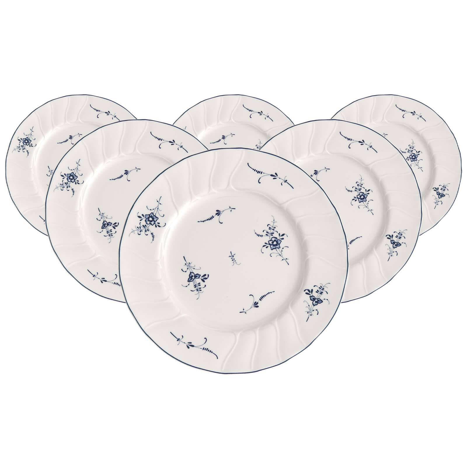 FRÜHSTÜCKSTELLER Vieux Luxembourg weiß-blau ø 20,5 cm 6er Set - Blau/Weiß, Keramik (20.5cm) - Villeroy & Boch