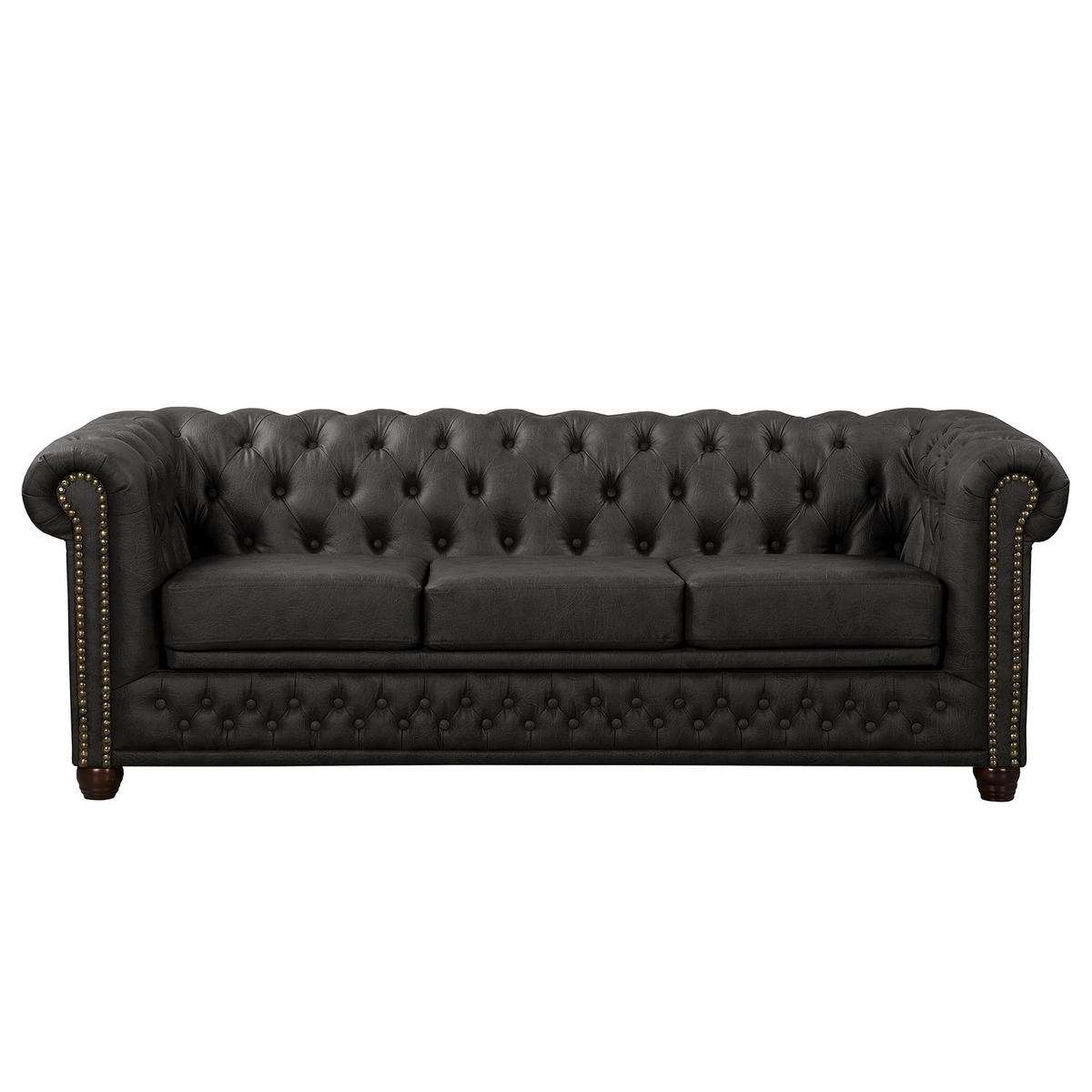 3-SITZER SOFA - Schwarz, Kunststoff (203/72/86cm) - home24