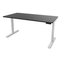 SCHREIBTISCH Elektrisch höhenverstellbarer Schreibtisch Y-Line Curved Schwarz Weißaluminium 160/70/62-127cm - Weiß Hochglanz/Silberfarben, Holzwerkstoff/Metall (70/160/127cm) - ASSMANN
