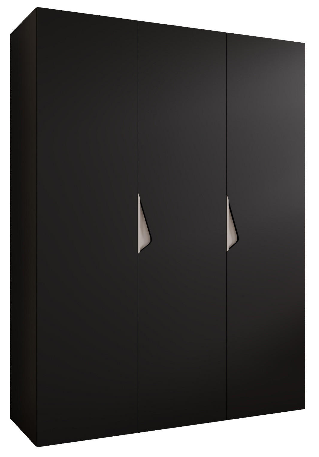 DREHTÜRENSCHRANK 202/150/52 3-türig - Beige/Schwarz, Holz/Metall (150/202/52cm) - Abiks Möbel