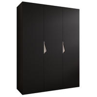 DREHTÜRENSCHRANK 202/150/52 3-türig - Beige/Schwarz, Holz/Metall (150/202/52cm) - Abiks Möbel
