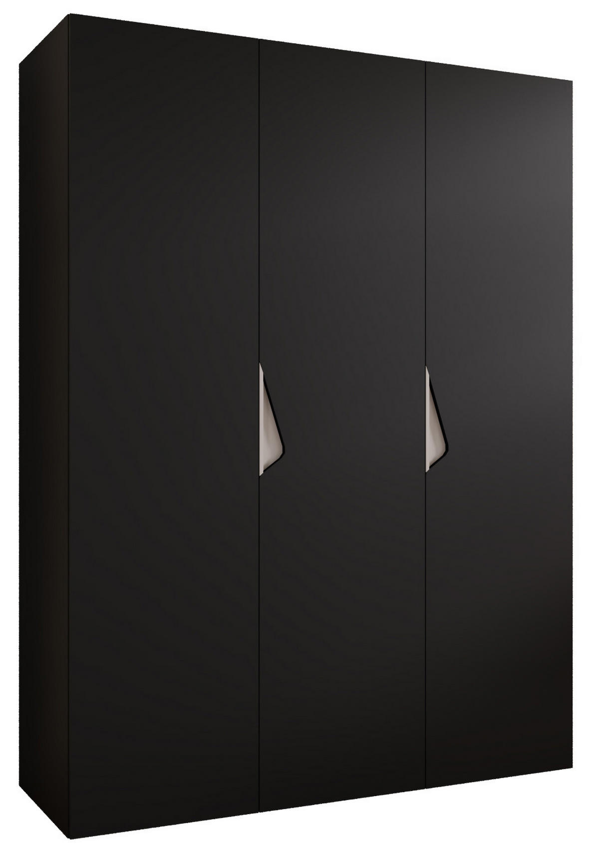 DREHTÜRENSCHRANK 202/150/52 3-türig - Beige/Schwarz, Holz/Metall (150/202/52cm) - Abiks Möbel