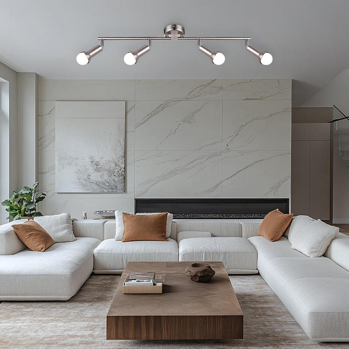 LED DECKENLEUCHTE KIMBERLY Silber matt Chrom - Silberfarben, Metall (60/8.5/19cm) - Globo Lighting