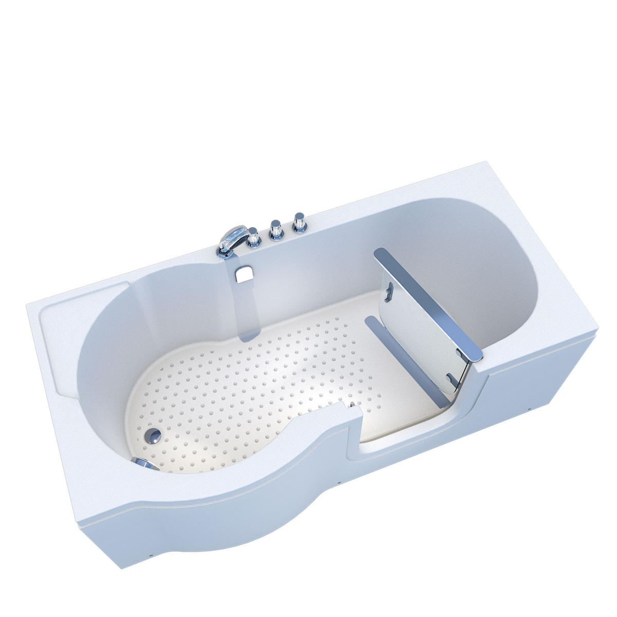 SENIORENBADEWANNE mit Tür S12-TH-R 85x170cm - Weiß, Glas/Kunststoff (170/60/85cm) - AcquaVapore by Sandra Jentho